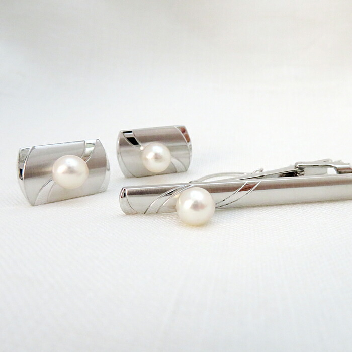 楽天市場】ネクタイピン＆カフス K18(18金)YG ゴールド 真珠 パール(6