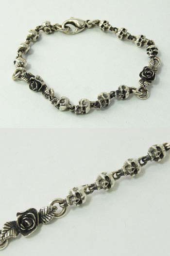 【専用】シルバーアクセサリー　ブレスレット　スカル　クレイジーピッグ TWO SKULLS BANGLE - BRAIDED | クレイジーピッグ公式オンライン