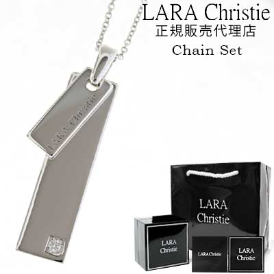 送料無料 ララクリスティー ネックレス メンズ レディース ペンダント LARA Christie シルバー925 / イノセント ネックレス 40cm 50cm チェーン付 【ホワイト】【 プレート 長方形 シンプル おしゃれ 人気 アクセサリー プレゼント誕生日 ギフト 】新春
