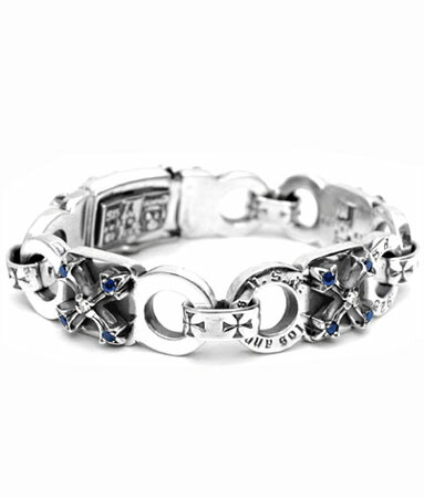 限定価格セール 楽天市場 シルバー925 ブレスレット ダイヤモンド サファイア クロス メンズ レディース 30代 40代 50代 60代 ファッション Usa製 アメリカ 人気 セレブ 高級ブランド 正規品 おしゃれ ロック Rock 美しい キレイ お洒落 Soffer Ari 人気