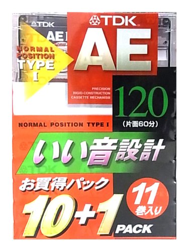 TDK 11本書き割り カセットテープ AE-120X11F 120分 好いたらしい音心積もり