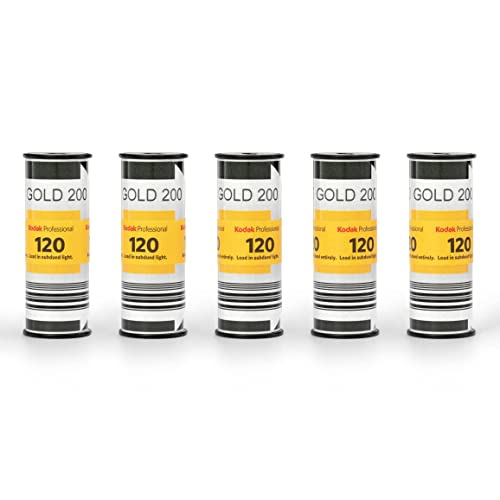 Kodak カラーネガティブフィルム GOLD 200 120 5本容器に並べる 1075597