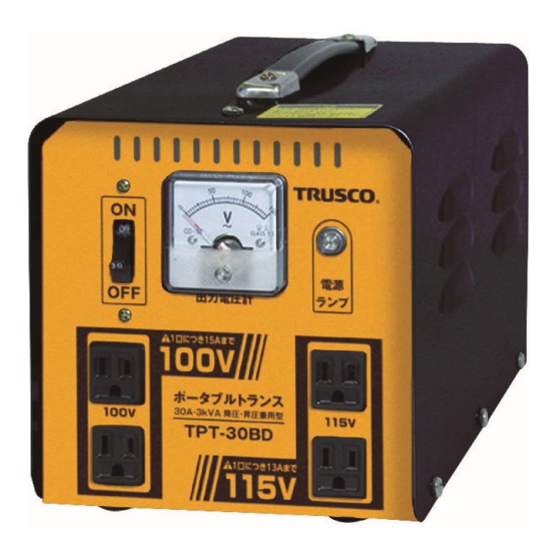 TRUSCO(トラスコ) 携帯型トランス状態 30A 3kVA 降圧・昇圧兼用型 TPT-30BD