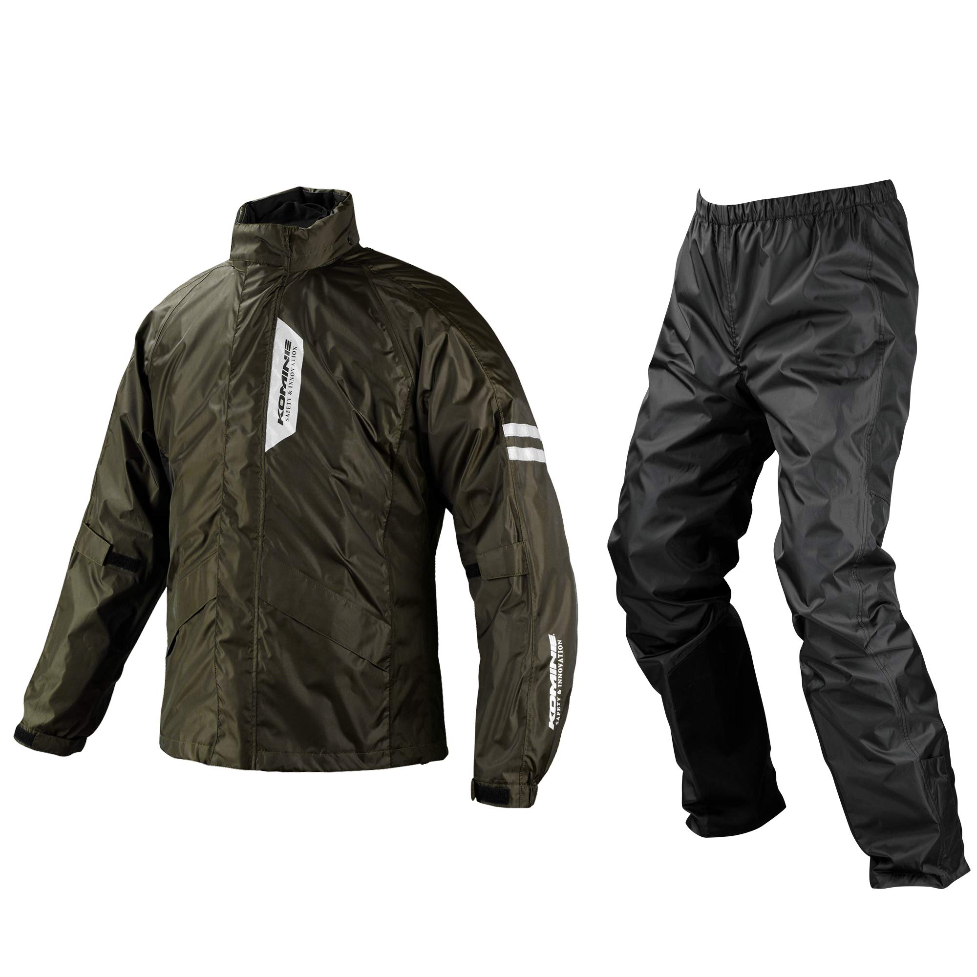 [KOMINE] バイク用 ブレスターレインウェアフィアート RK-539 755 雨具 カッパ 防水 03-539 メンズ Olive L