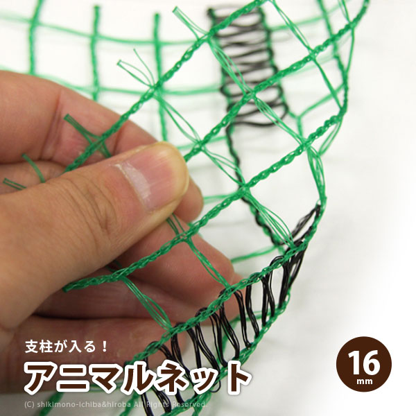 日本製 国産 アニマルネット 支柱が入るホールタイプ ワイドラッセル 約幅1.5×長さ50m 【16mm】 HGR16 動物よけ 農業用ネット 害獣ネット 防護ネット