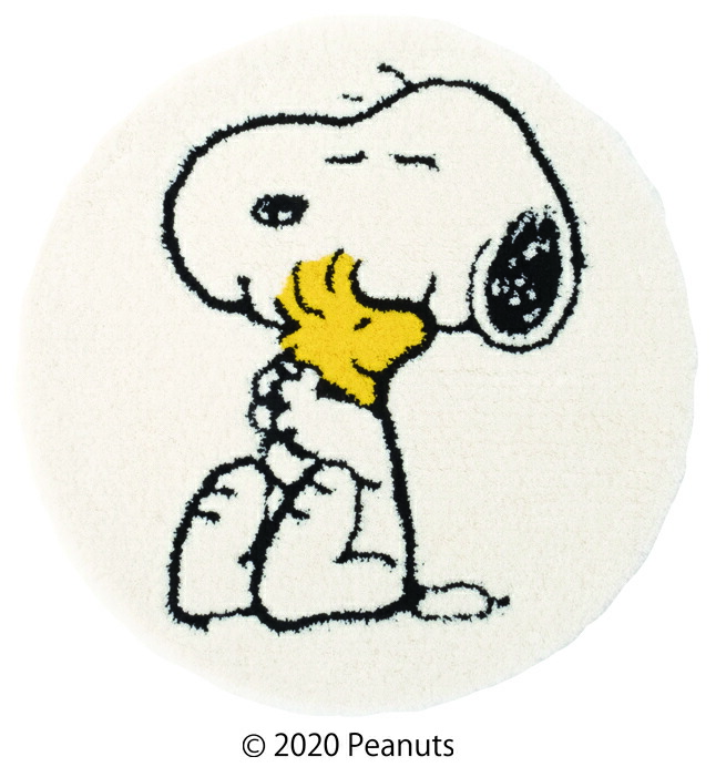 楽天市場 スヌーピーデザイン 円型で可愛い オリジナルマット 約65 65 Rugtime