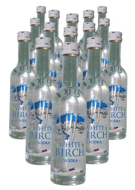 【楽天市場】「ホワイトバーチ」ミニボトル 15本セット（ウオッカ:アルコール分 40％）ロシア製ウォッカ：RUINOK2 ルイノク2