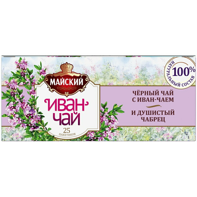 129円 期間限定で特別価格 ロシア紅茶 МАЙСКИЙ マイスキー社IVAN-CHAI イワン チャイ 紅茶 ヤナギラン葉 タイム入り  37.5gティーバッグ 25袋入紅茶 チャイ葉