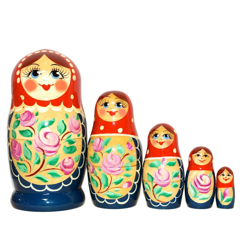 楽天市場】BIGロシヤーノチカ 8個組 黄色頭巾ロシア人形