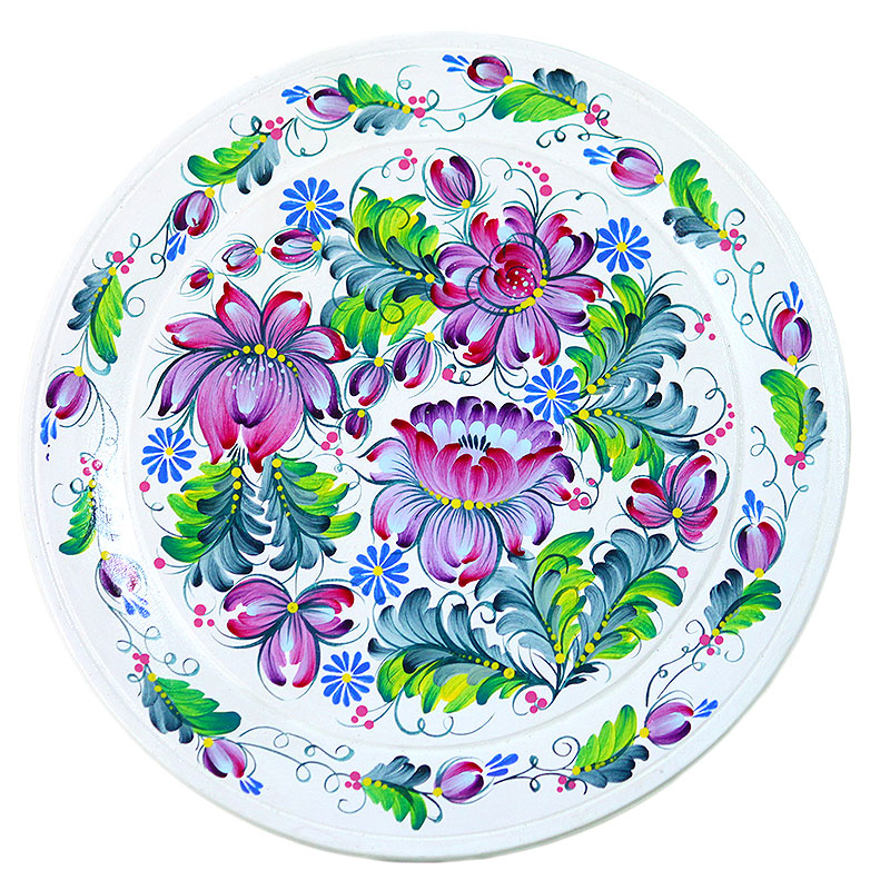 楽天市場】ウクライナ製 美しいペトリキウカ塗木製飾りプレート