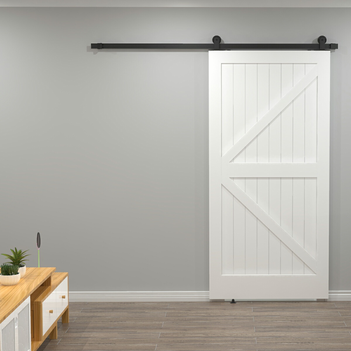 収納建具 省スペース バリアフリーのスライドドアで簡単リフォーム 木製建具 室内ドア オープン 倉庫 内装ドア 収納 バーンドア 扉 Barn レールキット 室内ドア アウトセット Door 上部固定 トラック リビング 片引き戸 デザイン ダイニング 吊り スライド 玄関 12ft T