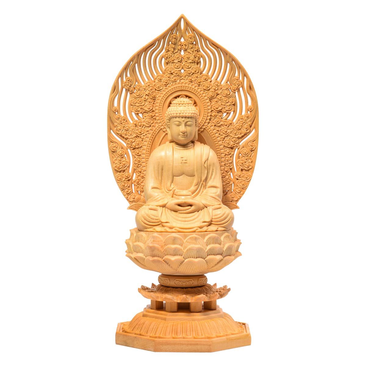 楽天市場】仏像 釈迦如来 釈迦牟尼如来 木彫 檜木 (約)高28cm×幅
