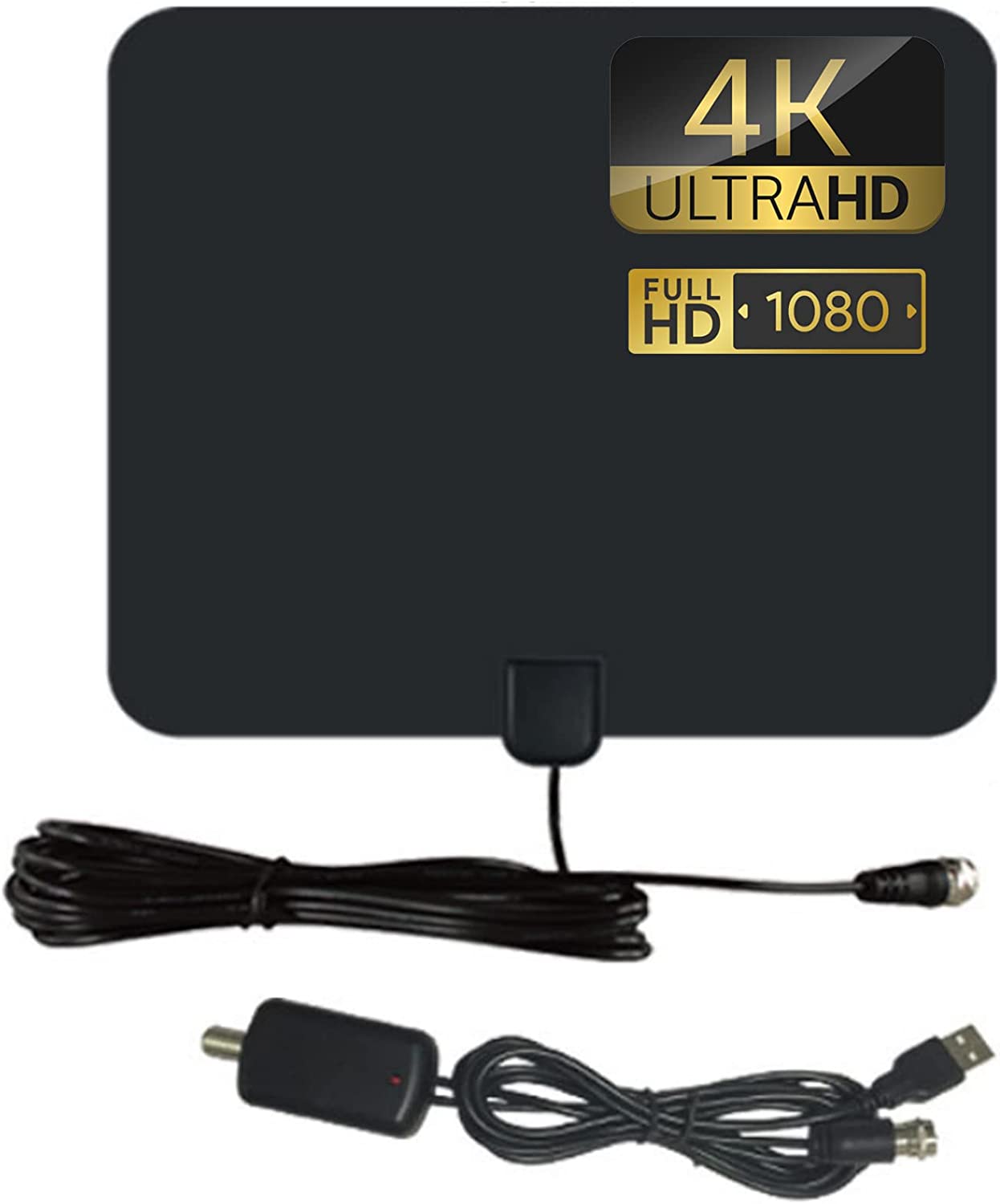 テレビアンテナ 室内アンテナ フラットデザインは薄くて軽量です360度受信範囲 方向性能が高い 4K HD画質 USBポートさまざまな数字地面DVB-T,ISDB-T,DMT-T H,ATSCとDAB FMRADIOS的HDTV互換性…