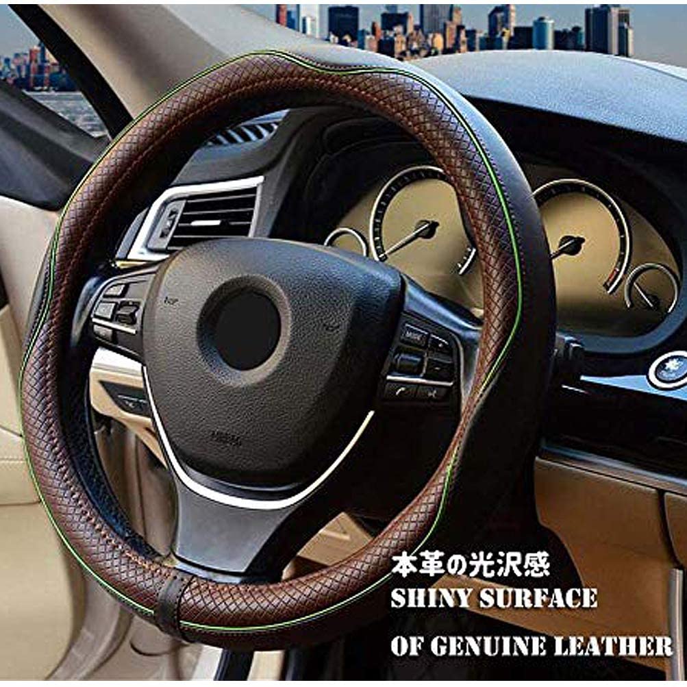 楽天市場 ハンドルカバー 軽自動車 Sサイズ 本革 高級感 手触りよし 厚め クラウン フィット Bmwなど用 ステアリングカバー ダークブラウン Rumay