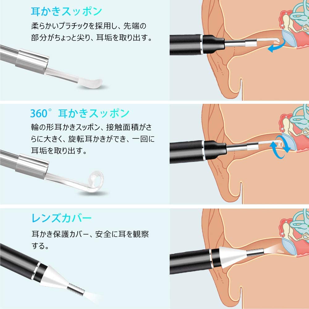 超特価激安 耳かき カメラ みみかき 耳掃除 スコープ カメラ付き耳かき カメラiphone 対応 イヤースコープ 3.0mm 極細レンズ  500万画素 LEDライト照明 IP67防水 無線WIFI スマホ タブレット対応 耳掻き 子ども お年寄り プレゼントIOSAndroid対応  turbonetce.com.br