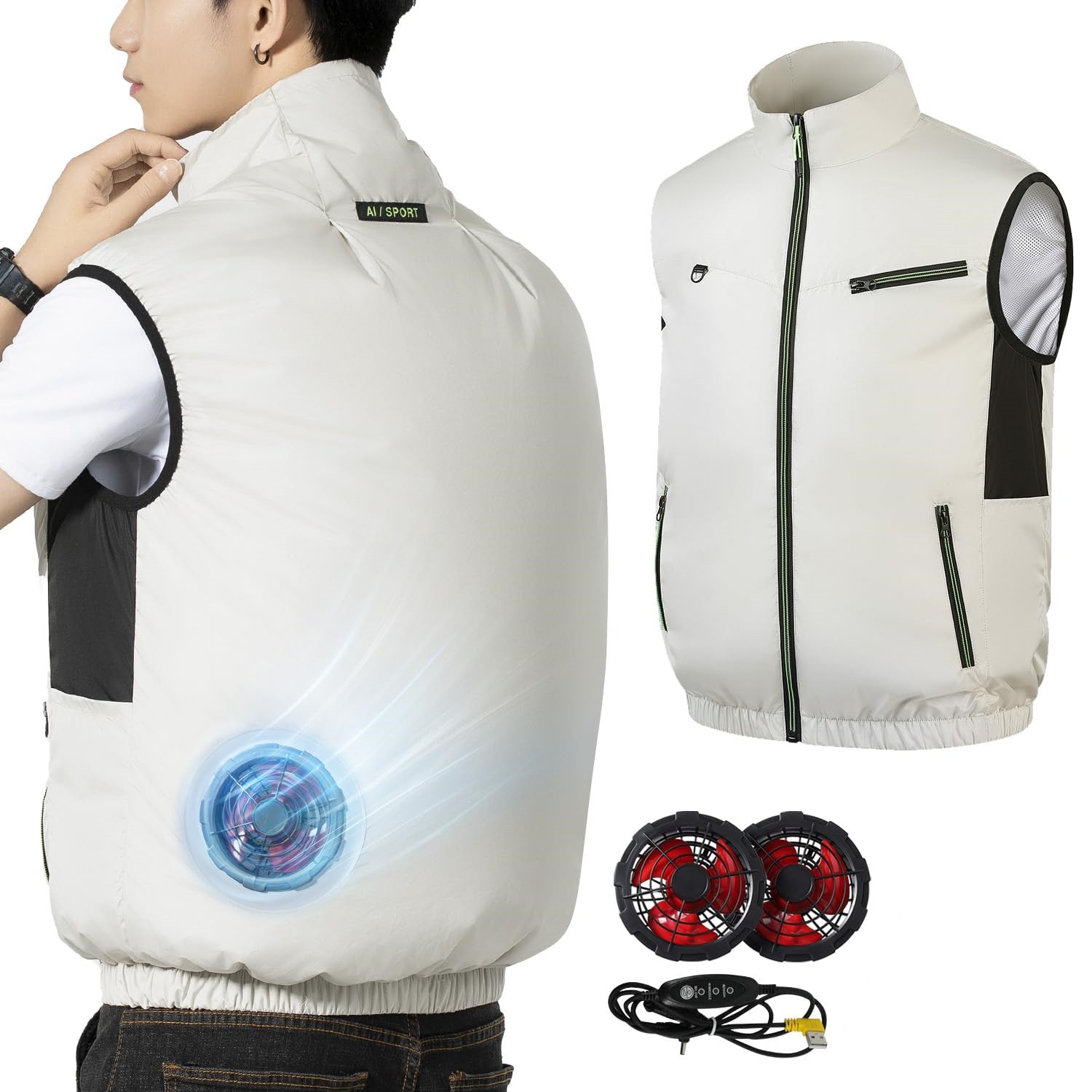 ROASICEE クールベスト ファン付き roasicee] 【2024新登場 30000mAhバッテリー付き】 ファン付き