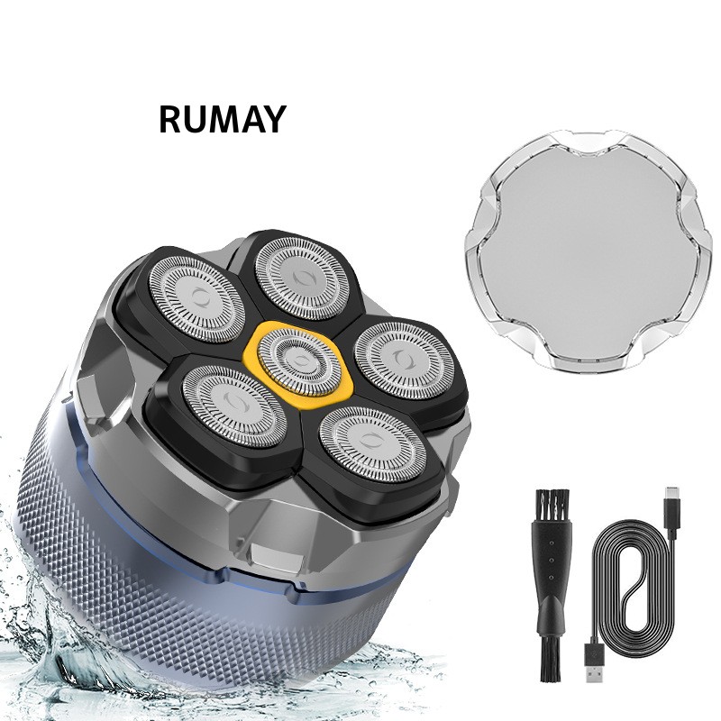 【ランキング入賞】レビュー特典 即納 RUMAY スキンヘッド用シェーバー 99枚刃 6D回転式 メンズ電動シェーバー マグネット着脱式 ヘッド ハゲ用シェーバー 坊主用シェーバー 坊主頭 丸刈り対応 頭髪シェーバー 髭剃り対応 パワフル 高速回転 IPX6防水 お風呂剃り可