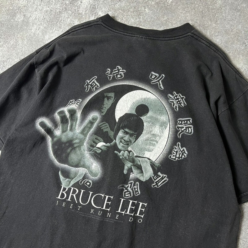 雰囲気系 90s ブルースリー 截拳道 プリント 半袖 Tシャツ XL / 90年代 オールド ブラック 黒 ジークンドー BRCE LEE 【中古】 古着 アメリカ古着 USED ユーズド 中古 VINTAGE US古着 アメカジ|US古着 RUMRAGE 店