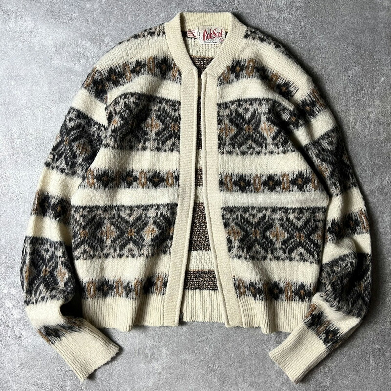 60s Rob Scot アクリルカーディガン ブラック ヴィンテージ 60s Rob Scot アクリルカーディガン ブラック ヴィンテージ 60s