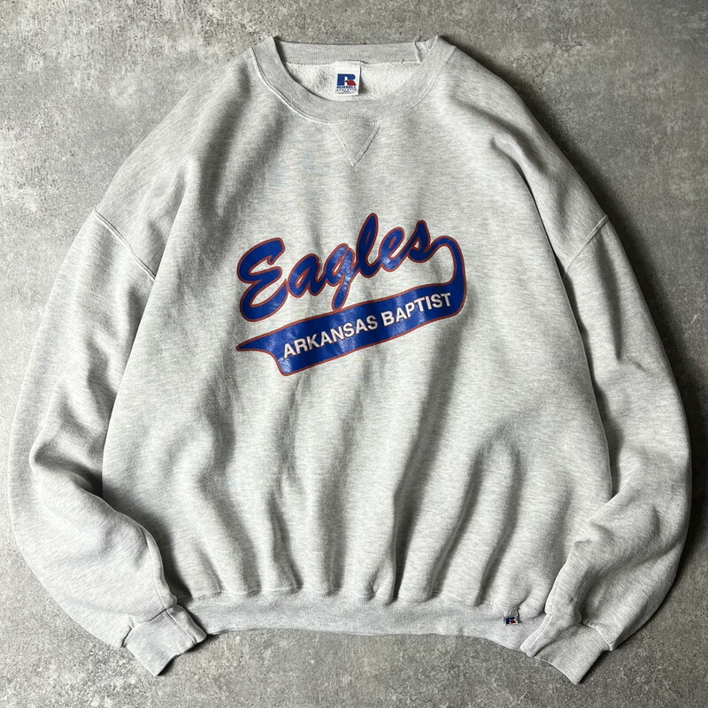 楽天市場】90s RUSSELL 3段 カレッジ ロゴ 刺繍 スウェット