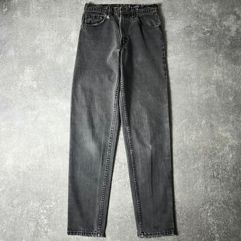USA古着 Levi's 38×32 ブラックデニムパンツ ワイド ストレート 楽天市場】90s USA製 Levis 549 TWO HORSE 先染め ブラック