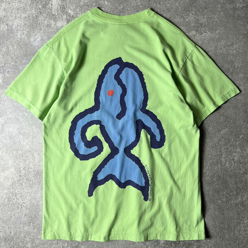 90s USA製 GRAVITY GRAPHICS 両面 アート プリント 半袖 Tシャツ L / 90年代 アメリカ製 オールド キャラクター シングル 【中古】 古着 アメリカ古着 USED ユーズド 中古 VINTAGE US古着 アメカジ