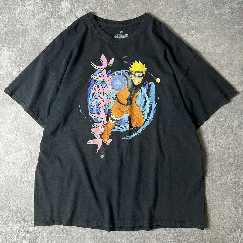【00's】NARUTO ナルト ロングスリーブTシャツ USA古着 黒 XL TV&MOVIE - USA古着 NARUTO ナルト アニメTシャツ ロンT