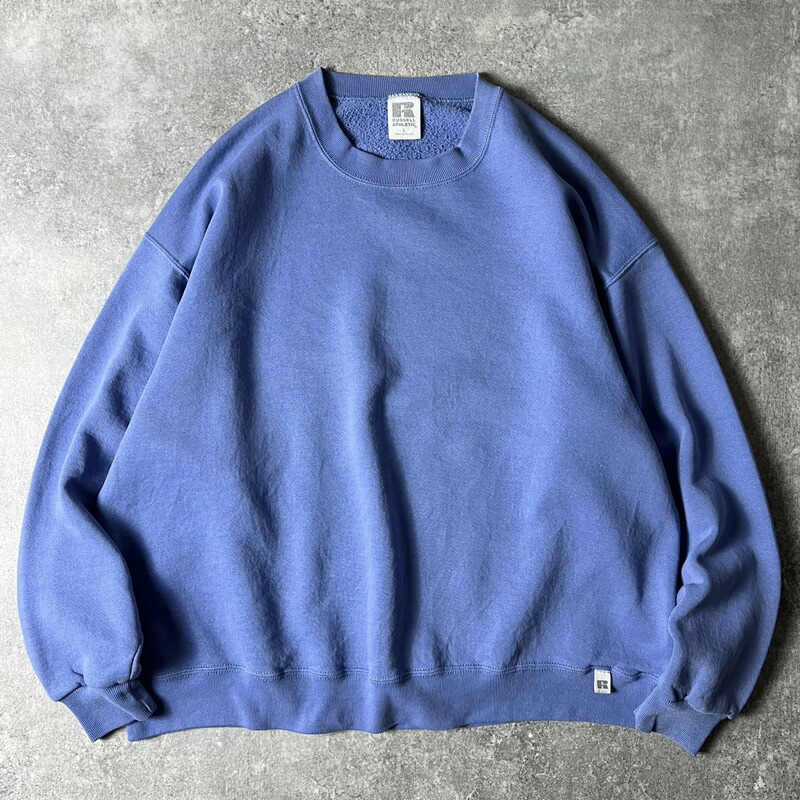 90s RUSSELL 無地 流汗 調教師 L / 90日付け 年寄りの ラッセル 裏起毛 流汗 青味 ラベンダー 【中古】 古着 亜米利加古着 USED ユーズド 中古 VINTAGE US古着 アメカジ