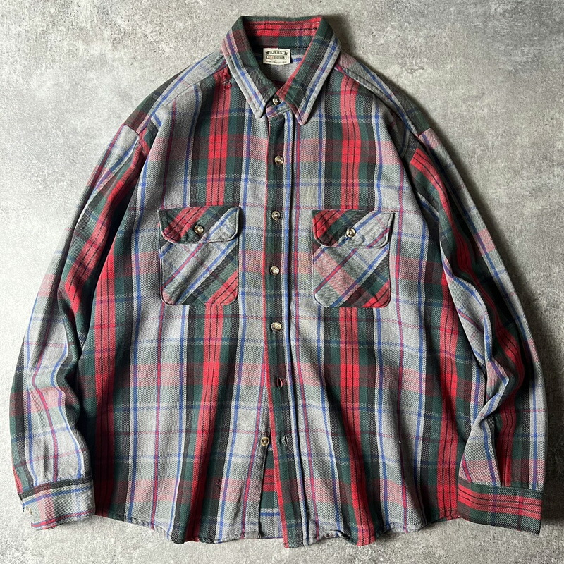FROSTPROOF ネルシャツ ネイビー ベージュチェック　70s　アメカジ FROSTPROOF ネルシャツ ネイビー ベージュチェック70sアメカジ