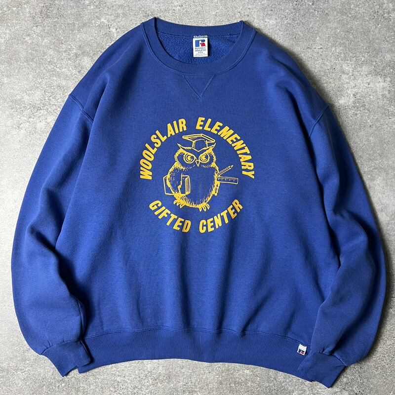 楽天市場】90s RUSSELL 3段 カレッジ ロゴ 刺繍 スウェット