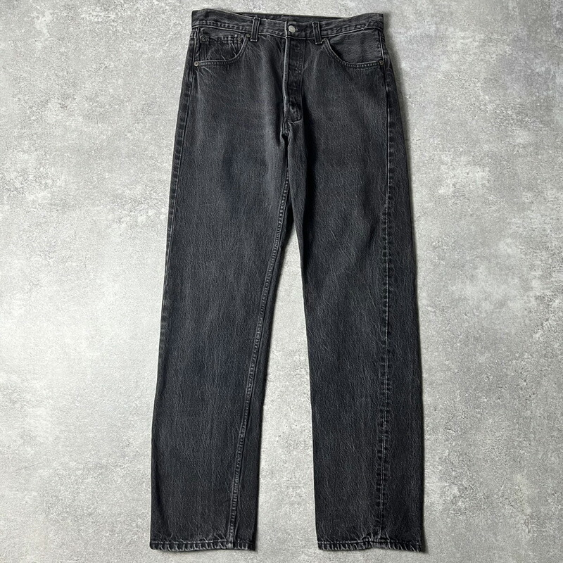美品　90s USA製　リーバイス　501 ブラックデニム　サルファ　後染め 90s Levis 501 サルファブラック デニムパンツ 後染め アメリカ