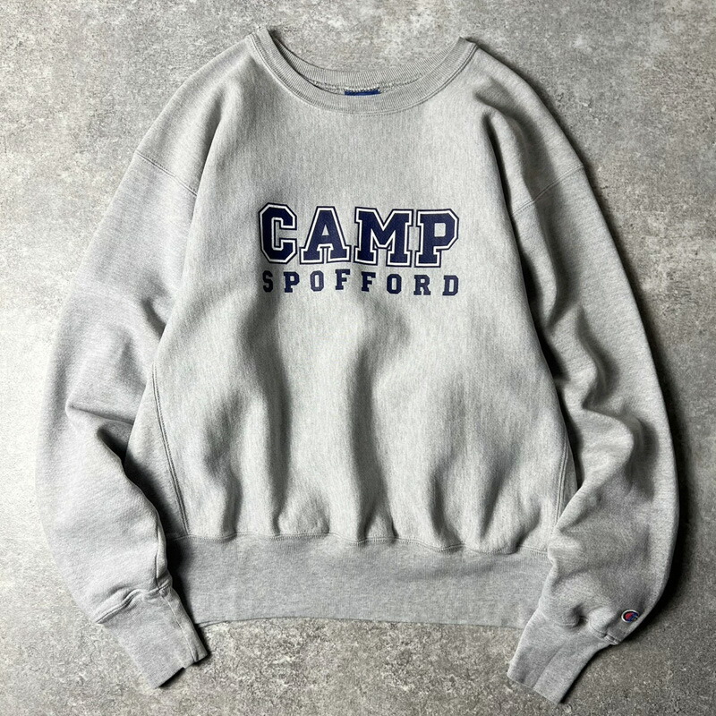 チャンピオン 90s カレッジプリントロゴ　スウェット　グレー　短丈ゆるだぼ古着 チャンピオン 90s カレッジプリントロゴ スウェット グレー 短丈