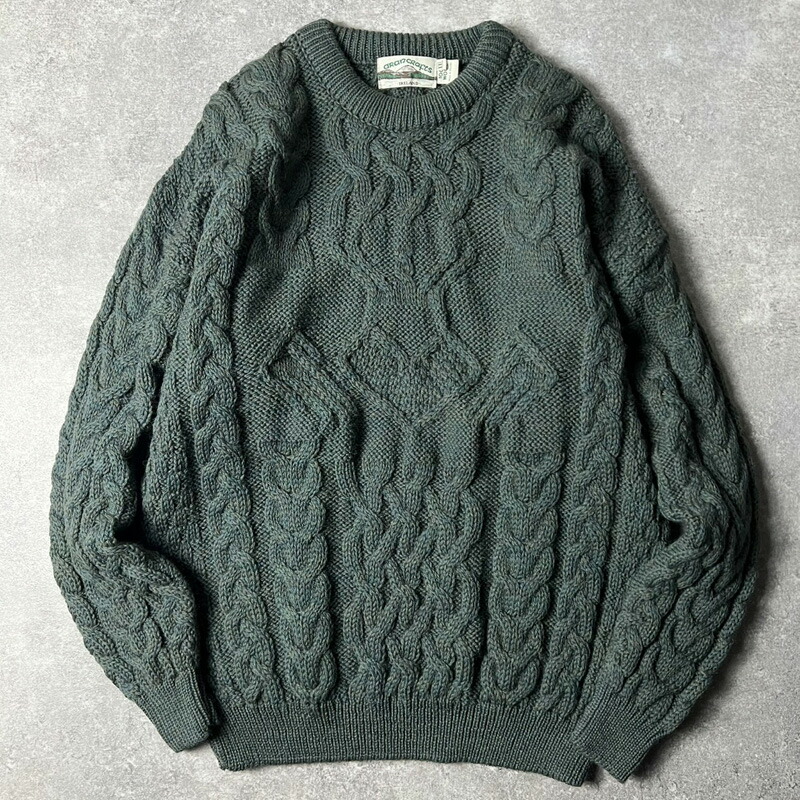 アイルランド製 カラフルネップ フィッシャーマンニット カーディガン