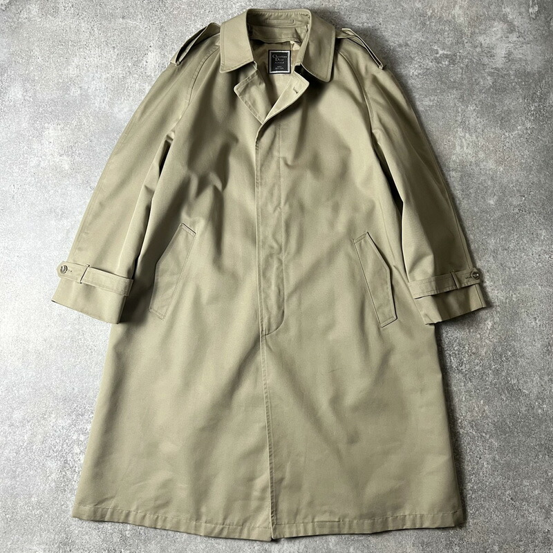 クリスチャンディオール　メンズコート カーキ系 ステンカラー　Sサイズ 楽天市場】80年代 Christian Dior クリスチャン ディオール