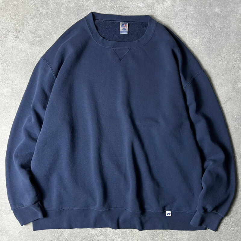00s RUSSELL 無地 前V 流汗 調教師 XL / 00日付け 年寄りの ラッセル 裏起毛 米国海軍 紺 流汗 【中古】 古着 亜米利加古着 USED ユーズド 中古 VINTAGE US古着 アメカジ