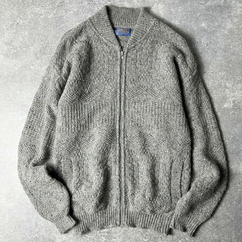 極美品⭐️ 70s ペンドルトン チェック柄 カーディガン U.S.A製 大きめ 70's~80's PENDLETON Plaid Wool Knit Cardigan USA製 SIZE M 70