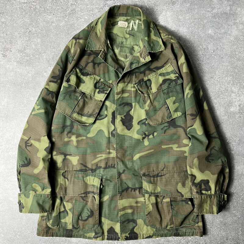 60s US ARMYジャングルファティーグJKT ERDLリーフカモ S-R S-L】U.S.Army 60's Jungle Fatigue Jacket ERDL 