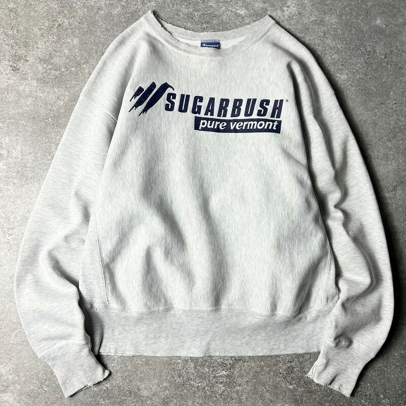 00s Champion 2段 企業物 プリント リバースウィーブ スウェット トレーナー L / 00年代 オールド チャンピオン 霜降り グレー 【中古】 古着 アメリカ古着 USED ユーズド 中古 VINTAGE US古着 アメカジ