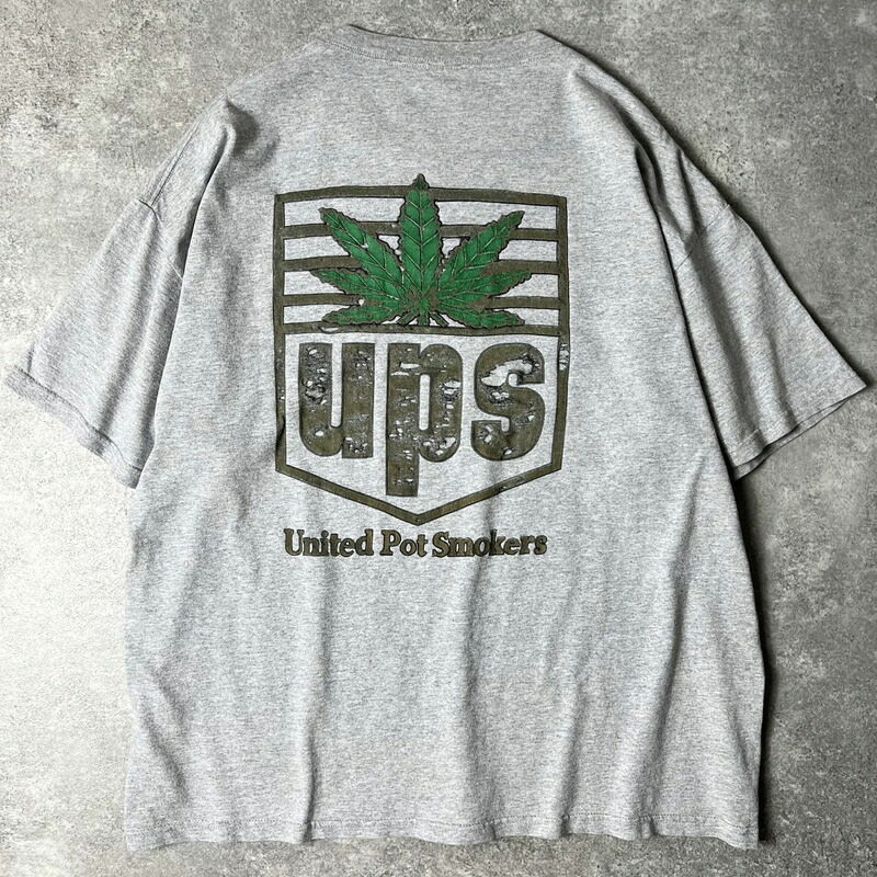 雰囲気系 00s USA製 United Pot Smokers マリファナ プリント 半袖 Tシャツ XL / 00年代 アメリカ製 Travis Scott ウィード 大麻 ガンジャ UPS 【中古】 古着 アメリカ古着 USED ユーズド 中古 VINTAGE US古着 アメカジ