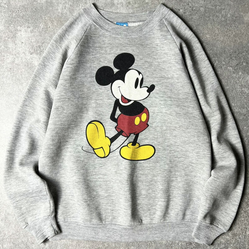 90s ミッキーマウス プリント スウェット M 90年代 USA製 Disney ミッキーマウス スウェットシャツ 両面
