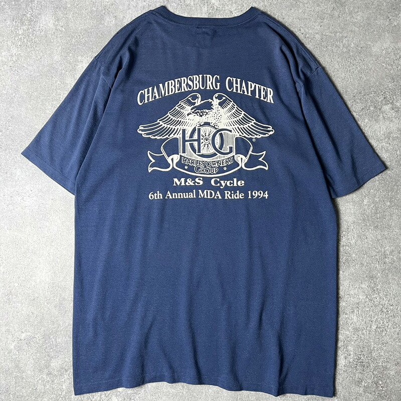 90s 1994 HARLEY DAVIDSON 両面 イーグル ロゴ プリント 半袖 Tシャツ / 90年代 オールド ハーレー ダビッドソン HOG シングル 【中古】 古着 アメリカ古着 USED ユーズド 中古 VINTAGE US古着 アメカジ