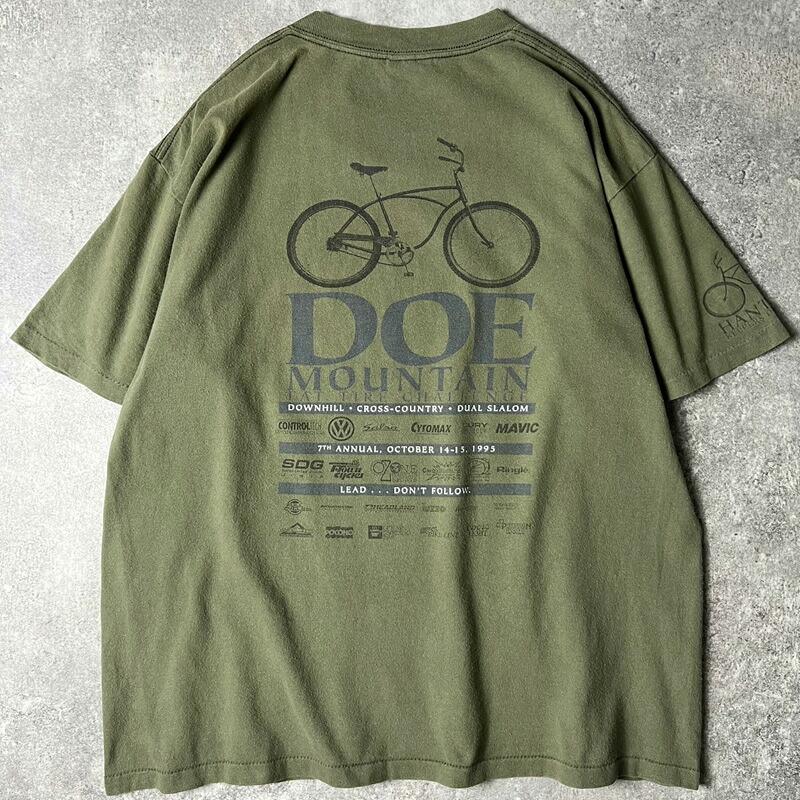 90s USA製 1995 マウンテンバイク 企業 ロゴ プリント 半袖 Tシャツ L / 90年代 フォルクスワーゲン 企業物 シングル ステッチ 【中古】 古着 アメリカ古着 USED ユーズド 中古 VINTAGE US古着 アメカジ