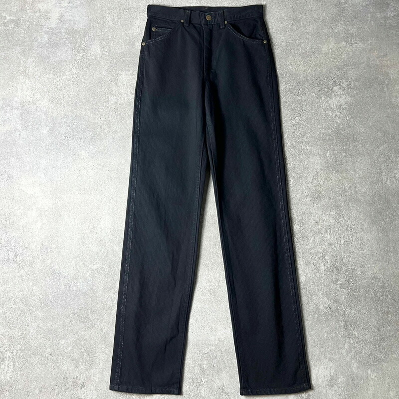 70s Lee 5ポケット コットン ピケ ストレート パンツ 28 34 / 70年代 ビンテージ リー ブラック 黒 スリム TALON タロン 【中古】 古着 アメリカ古着 USED ユーズド 中古 VINTAGE US古着 アメカジ｜US古着 RUMRAGE 店