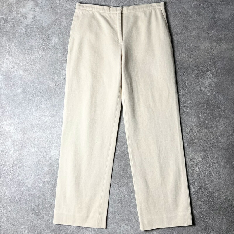 00s Max Mara イタリア製 白下げ札 否タック 綿織物 ツイル ズボン下 12 / 00年月日 年寄りの マックスマーラ 生み出すことり 自然的 【中古】 古着 亜米利加古着 USED ユーズド 中古 VINTAGE US古着 アメカジ
