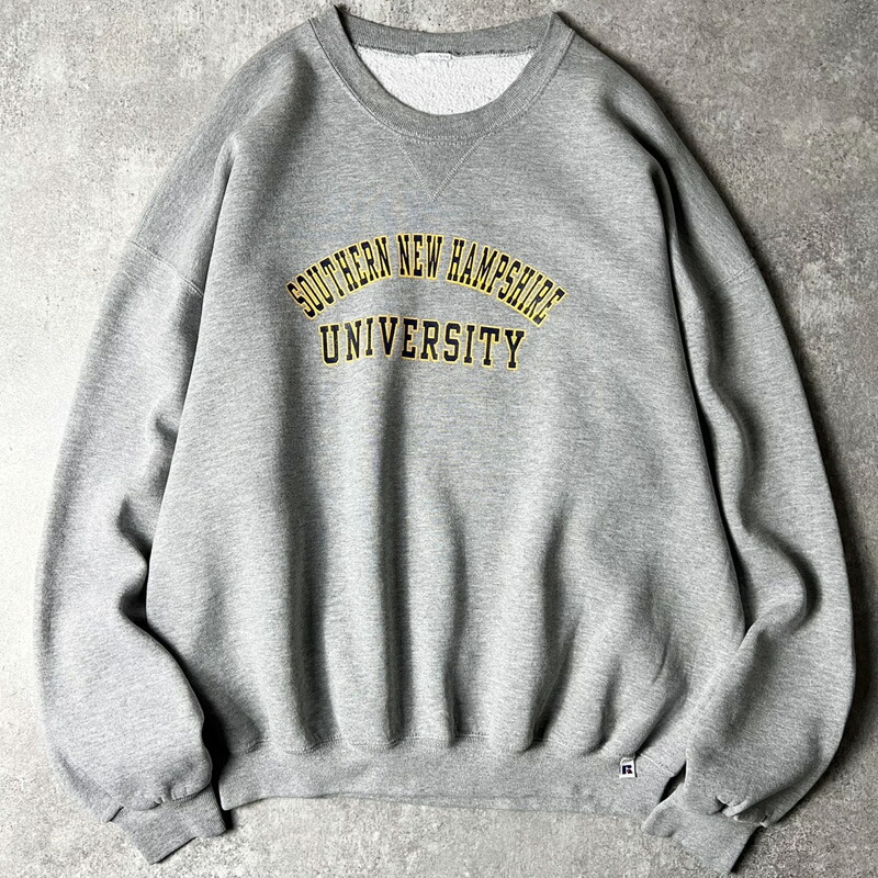 90s RUSSELL 2段 単科大学 刷り上げる 流汗 調教師 / 90年月日 年寄りの ラッセル 霜降り 薄墨色 流汗 【中古】 古着 亜米利加古着 USED ユーズド 中古 VINTAGE US古着 アメカジ