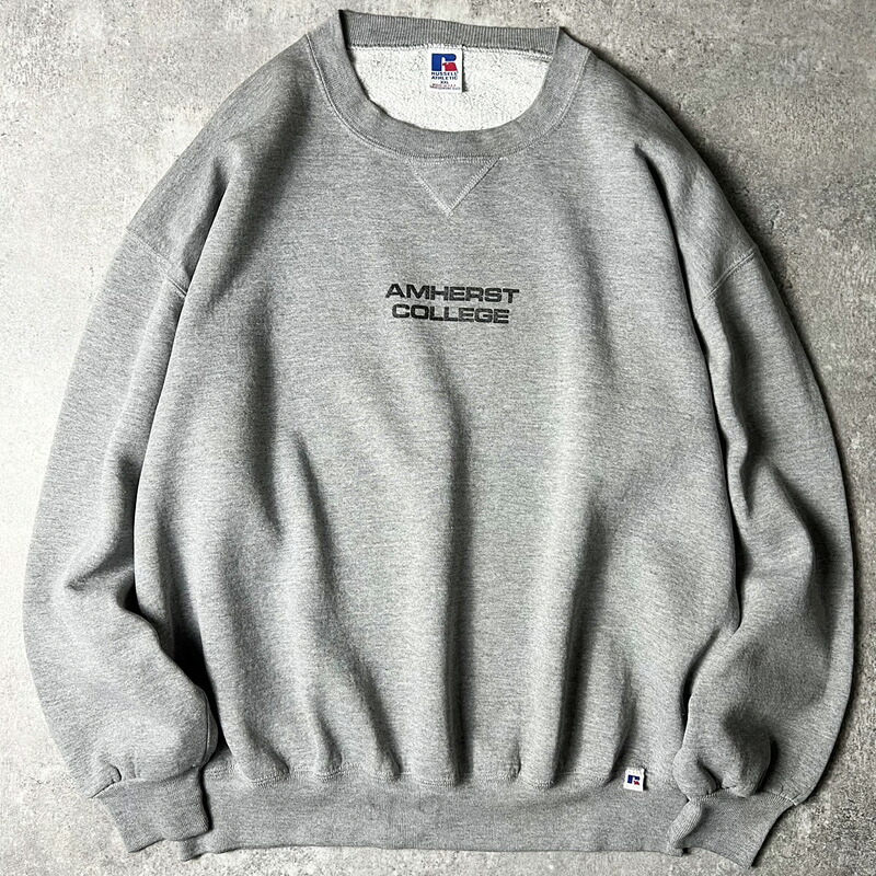 90s USA製 RUSSELL 2段 カレッジ プリント スウェット トレーナー XXL / 90年代 アメリカ製 オールド ラッセル 霜降り グレー 【中古】 古着 アメリカ古着 USED ユーズド 中古 VINTAGE US古着 アメカジ