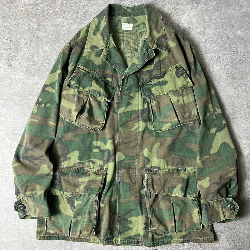 美品　60s 米軍　リーフカモ　グリーンリーフカモ　ERDL サイズ　7 1/8 60s 米軍 U.S.ARMY ERDL グリーンリーフカモ ジャングル