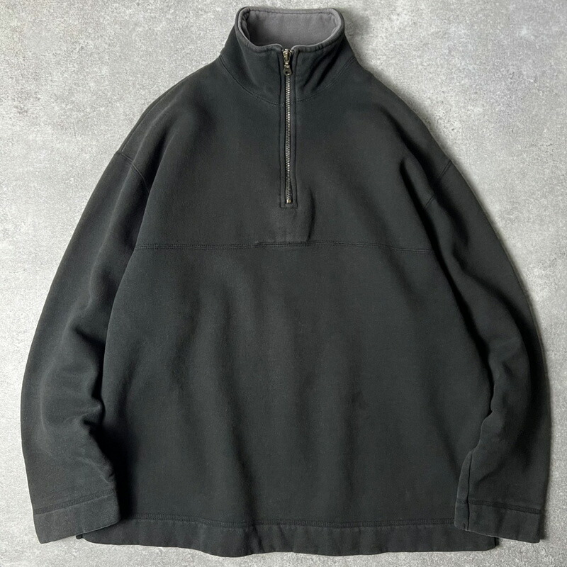 90s ST JOHN\u0027S BAY 無地 ハーフジップ ティーシャツ 流汗 調教師 L / 90日付け 年寄りの JCPenney JCペニー 黒いこと 黒 【中古】 古着 亜米利加古着 USED ユーズド 中古 VINTAGE US古着 アメカジ