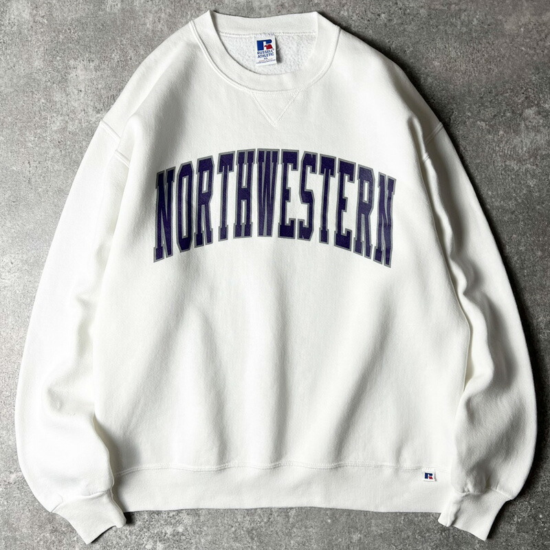 楽天市場】90s USA製 RUSSELL 前V カレッジ プリント スウェット