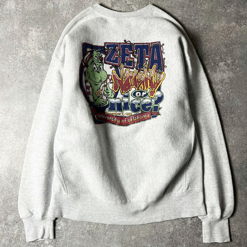 90s USA製 Lee グリンチ キャラクター カレッジ プリント RWタイプ スウェット トレーナー XL / 90年代 アメリカ製 オールド リバース 両面 【中古】 古着 アメリカ古着 USED ユーズド 中古 VINTAGE US古着 アメカジ|US古着 RUMRAGE 店